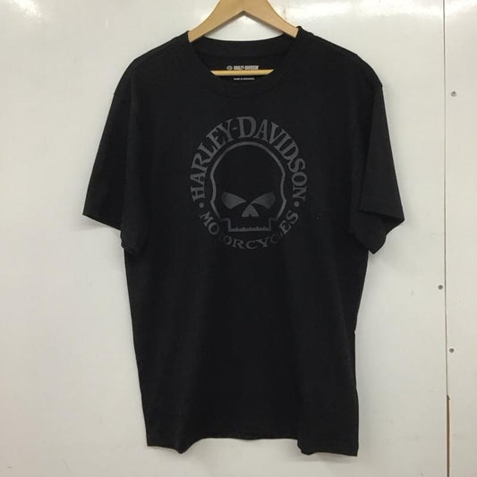 ハーレーダビッドソン Harley-Davidson Tシャツ 半袖 半袖カットソー プリントTシャツ クルーネックカットソー M プリント 黒 / ブラック /  メンズ USED 古着 中古 10139739