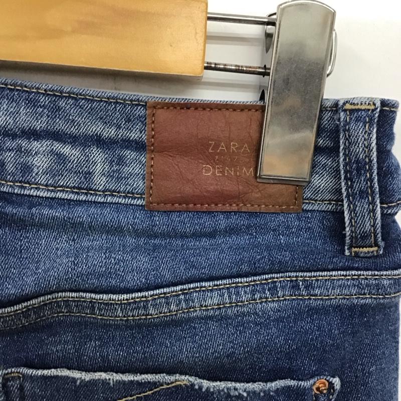 ザラ ZARA パンツ デニム、ジーンズ 8228 030 427 ストレッチ スキニー ダメージ加工 青 / ブルー /  レディース USED 古着 中古 10133660