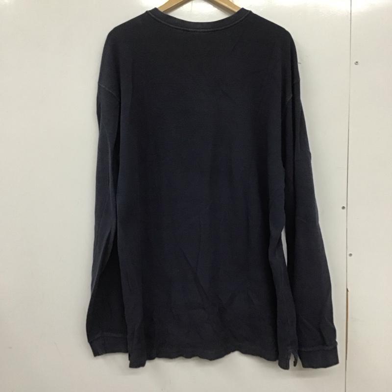 カーハート Carhartt カットソー 長袖 長袖カットソー ヘンリーネックカットソー XL ロゴ、文字 紺 / ネイビー /  メンズ USED 古着 中古 10135903