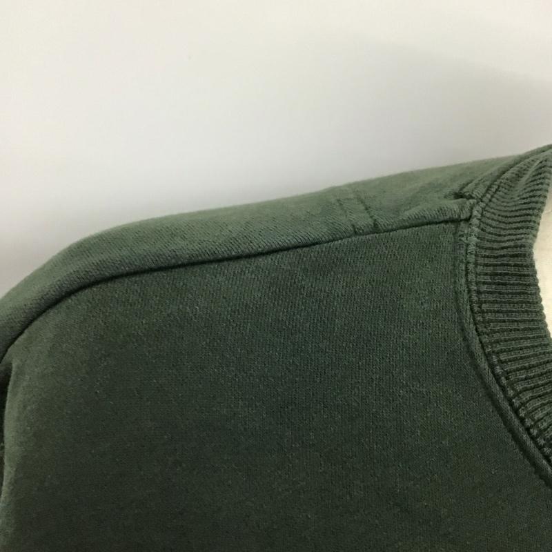 コロンビア Columbia トレーナー 長袖 長袖トレーナー スウェット クルーネック リブスウェットカットソー L ロゴ、文字 緑 / グリーン /  メンズ USED 古着 中古 10124099