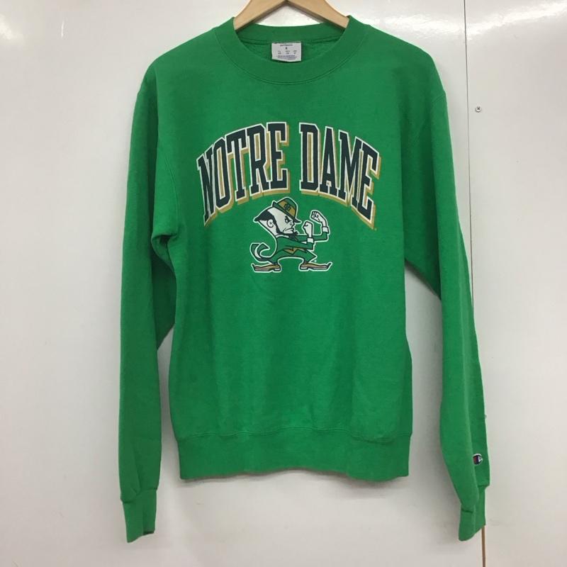 チャンピオン Champion トレーナー 長袖 長袖トレーナー スウェット クルーネック プルオーバー S プリント 緑 / グリーン /  メンズ USED 古着 中古 10142418