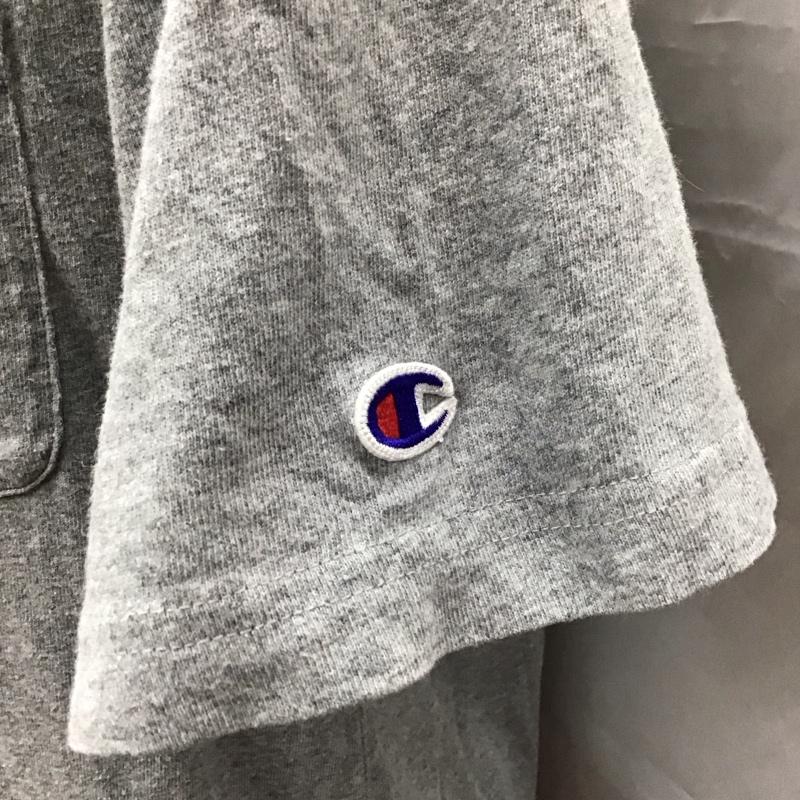 チャンピオン Champion Tシャツ 半袖 C8-H30J Vネック 胸ポケット XL ワンポイント 灰 / グレー /  メンズ USED 古着 中古 10117029