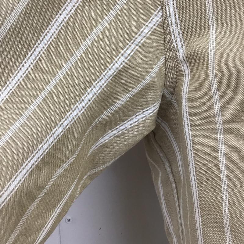 ナノユニバース nano・universe シャツ、ブラウス 長袖 668-3220213 ユースフルレギュラーカラーシャツ M ストライプ ベージュ / ベージュ / X 白 / ホワイト /  メンズ USED 古着 中古 10112220