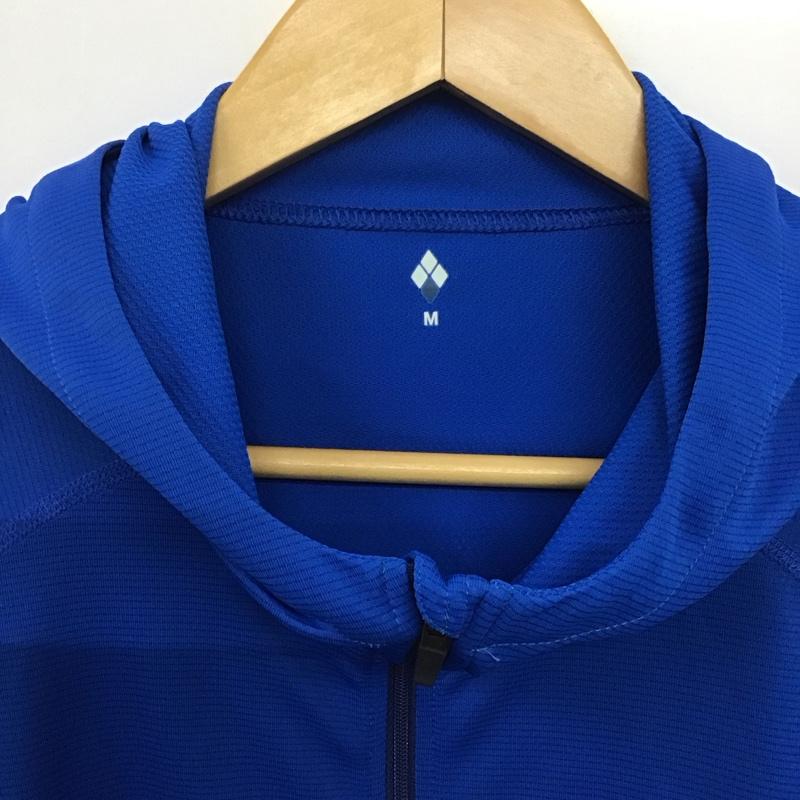 モンベル mont-bell パーカー 長袖 1114460 クールパーカー ジップアップジャケット M ロゴ、文字 青 / ブルー /  メンズ USED 古着 中古 10142569