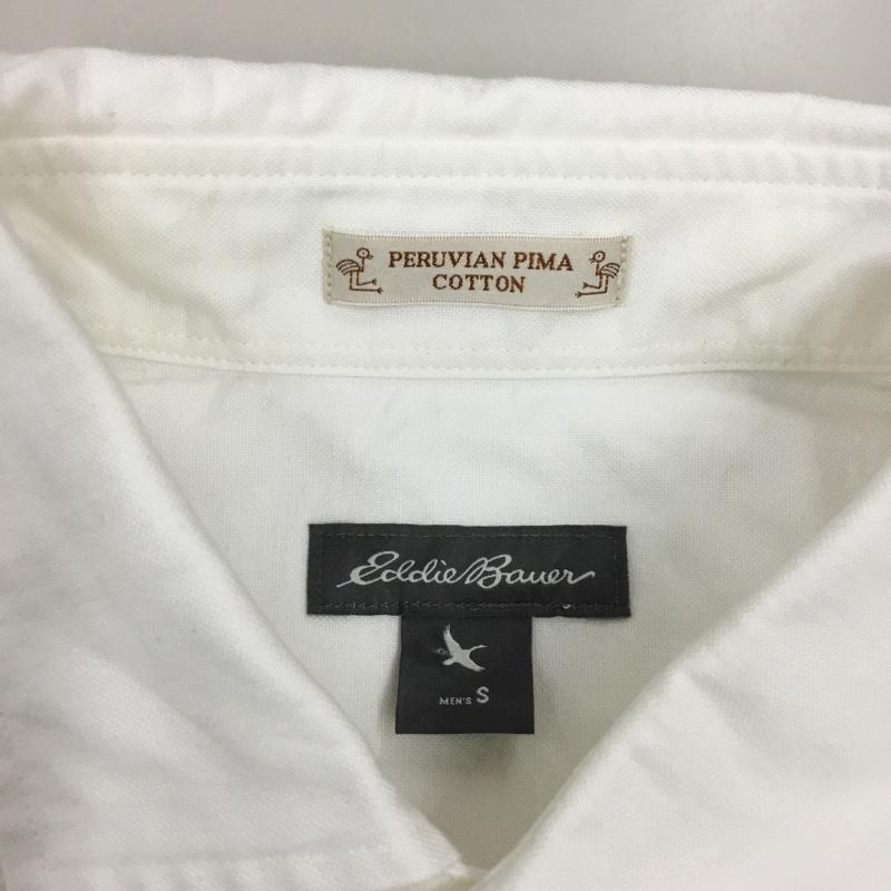 エディーバウアー Eddie Bauer シャツ、ブラウス 長袖 オックスフォード タグ付き S 無地 白 / ホワイト /  メンズ USED 古着 中古 10116082