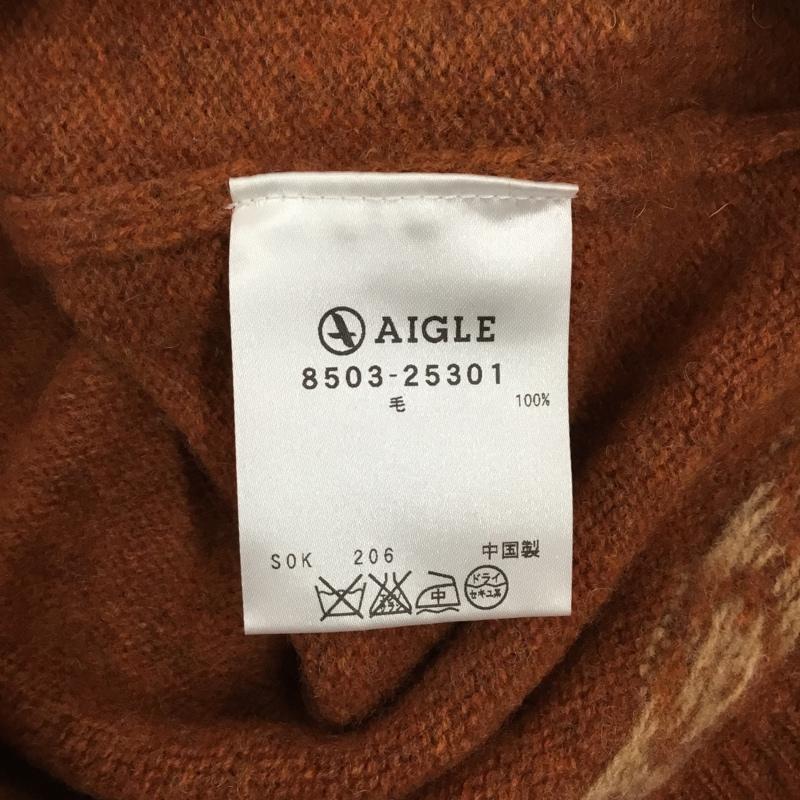 エーグル AIGLE ニット、セーター 長袖 長袖ニットカットソー ニット セーター クルーネックニット M 無地 橙 / オレンジ /  メンズ USED 古着 中古 10113342