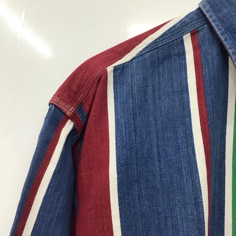 古着 USED シャツ、ブラウス 長袖 長袖シャツ ストライプシャツ カラーシャツ ボタンダウンシャツ L ストライプ マルチカラー / マルチカラー /  メンズ USED 古着 中古 10145627