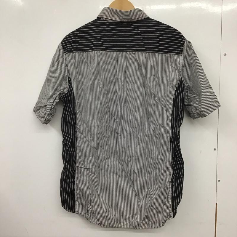 カステルバジャック CASTELBAJAC シャツ、ブラウス 半袖 半袖シャツ ストラップシャツ カジュアルシャツ 4 ストライプ 白 / ホワイト / X 黒 / ブラック /  メンズ USED 古着 中古 10137132