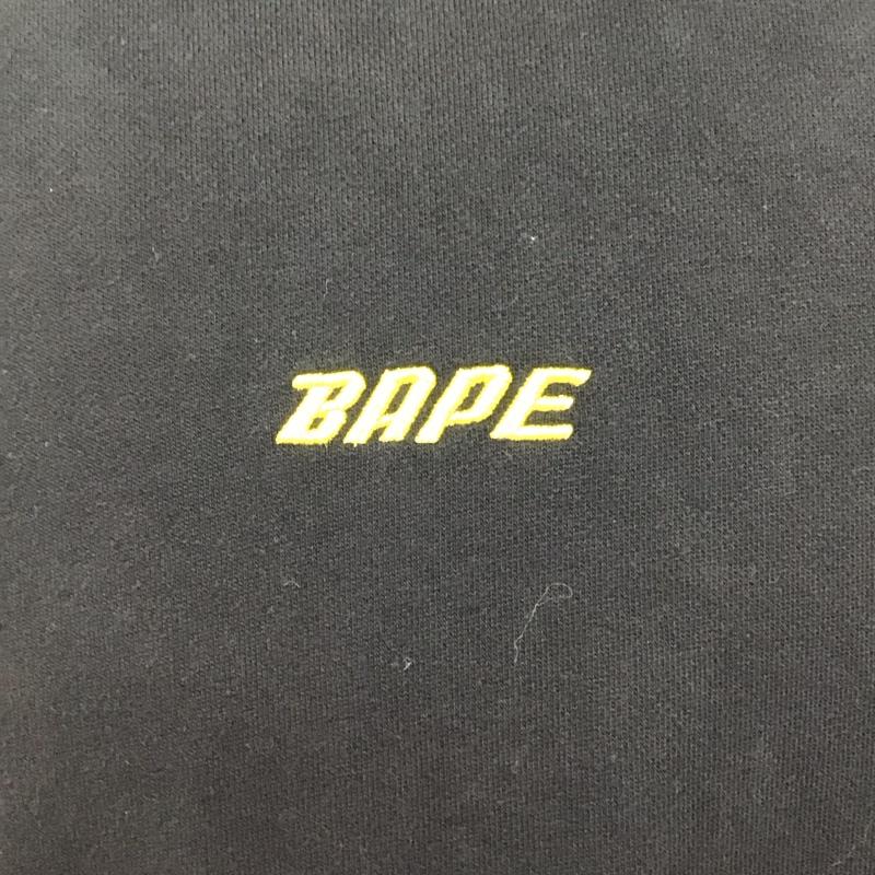 アベイシングエイプ A BATHING APE パーカー 半袖 半袖パーカー スウェットカットソー プルオーバー XL ロゴ、文字 黒 / ブラック /  メンズ USED 古着 中古 10119222