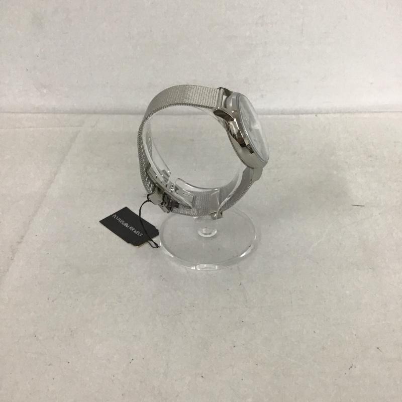 エンポリオアルマーニ EMPORIO ARMANI 腕時計 アナログ（クォーツ式） AR-0390 メッシュ ロゴ、文字 銀 / シルバー /  メンズ USED 古着 中古 10134076