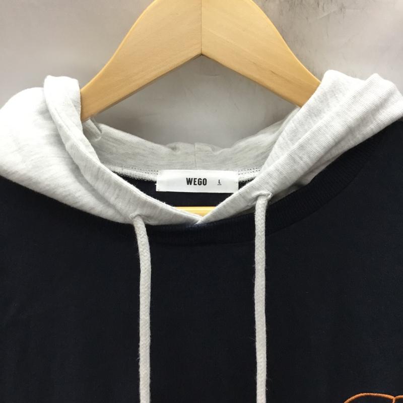 ウィゴー WEGO パーカー 長袖 WE21SM04-M0033 ヘビーウエイト ロゴ刺繍Tパーカー L ロゴ、文字 紺 / ネイビー / X 橙 / オレンジ /  メンズ USED 古着 中古 10119285