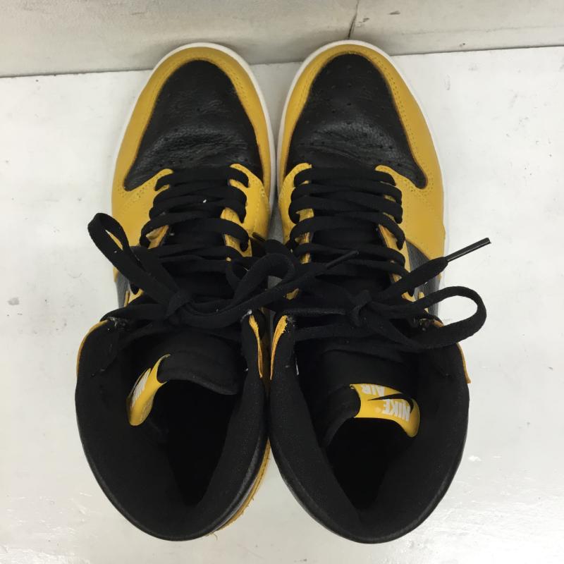 ナイキ NIKE スニーカー スニーカー 555088-701 Air Jordan 1 High OG Pollen 27.0cm ロゴ、文字 黒 / ブラック / X 黄 / イエロー /  メンズ USED 古着 中古 10142847