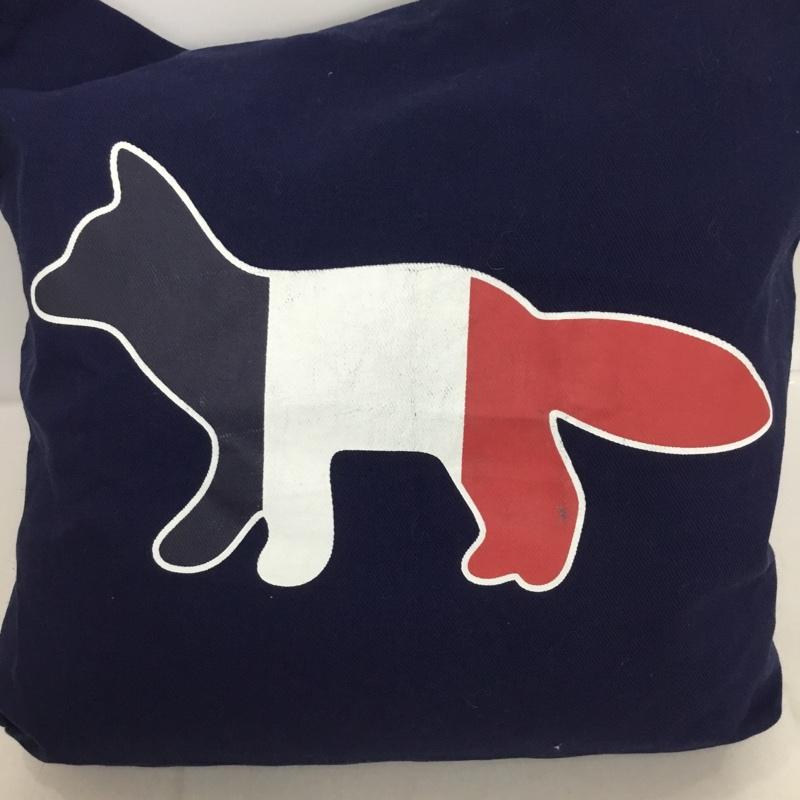 メゾンキツネ MAISON KITSUNE トートバッグ トートバッグ AU05101WW0007 TRICOLOR FOX TOTE プリント 紺 / ネイビー /  メンズ USED 古着 中古 10136396