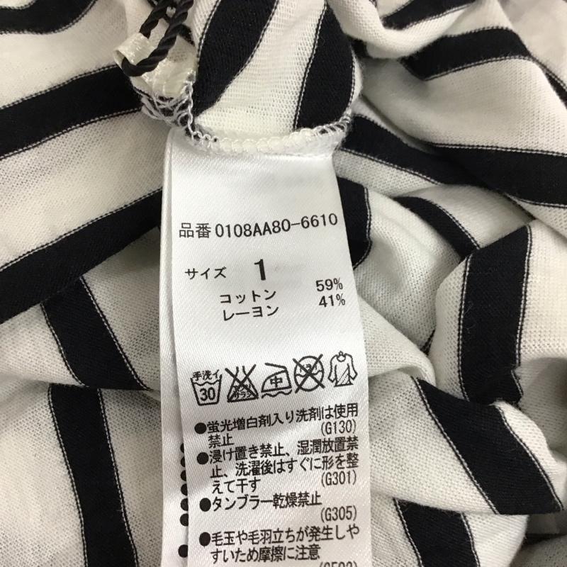マウジー MOUSSY Tシャツ 半袖 半袖カットソー プリントTシャツ クルーネックカットソー 1 ボーダー柄 白 / ホワイト / X 黒 / ブラック /  レディース USED 古着 中古 10116981