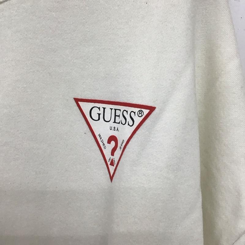 ゲス Guess トレーナー 長袖 長袖トレーナー スウェット クルーネック プルオーバー M ロゴ、文字 アイボリー / アイボリー /  メンズ USED 古着 中古 10147325