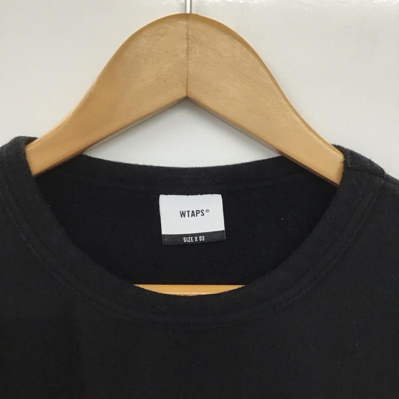 ダブルタップス W)TAPS トレーナー 長袖 3 プリント X ロゴ、文字 黒 / ブラック /  メンズ USED 古着 中古 10145638
