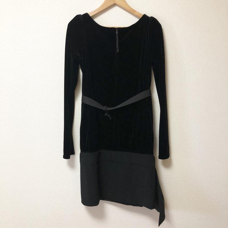 ベロアノワールバイフォクシーニューヨーク VELOUR NOIR by FOXEY NEWYORK ワンピース ひざ丈スカート 38 無地 黒 / ブラック /  レディース USED 古着 中古 10003477