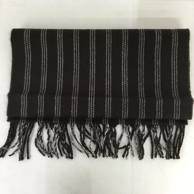 ビームス BEAMS マフラー マフラー フリンジ ストライプ ダークブラウン / ダークブラウン / X 白 / ホワイト /  メンズ USED 古着 中古 10130584