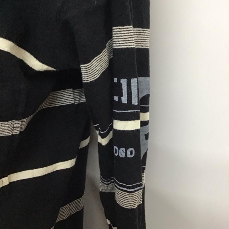ディーゼル DIESEL カットソー 長袖 長袖カットソー カラーネックカットソー ロングスリーブカットソー プリントTシャツ L ボーダー柄 白 / ホワイト / X 黒 / ブラック /  メンズ USED 古着 中古 10124358
