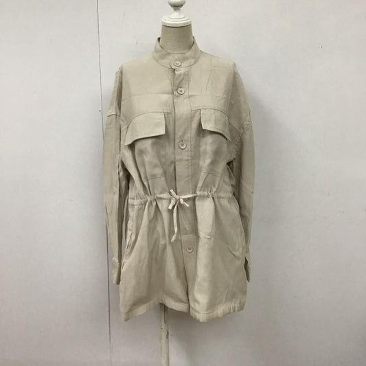 ロペピクニック ROPE  PICNIC ジャケット、上着 ジャケット、ブレザー gdl-10030-a ツイルサージペプラムジャケット カジュアルジャケット ノーカラージャケット 36 無地 ベージュ / ベージュ /  レディース USED 古着 中古 10108836