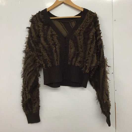 ゼヴォン Thevon. カーディガン 長袖 FREE 無地 茶 / ブラウン /  レディース USED 古着 中古 10147199