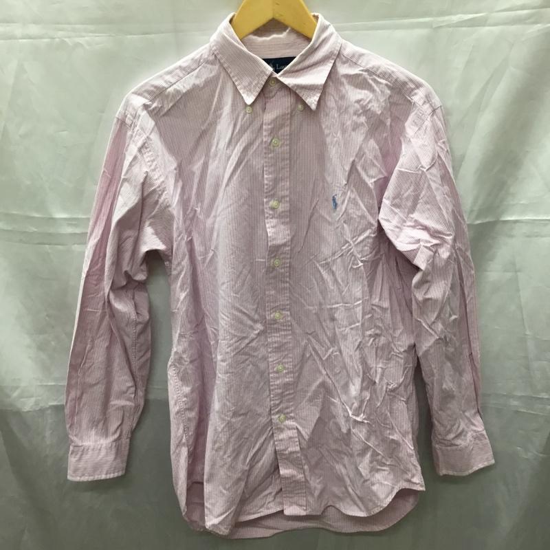 ラルフローレン RALPHLAUREN シャツ、ブラウス 長袖 M チェック 桃 / ピンク /  メンズ USED 古着 中古 10110620