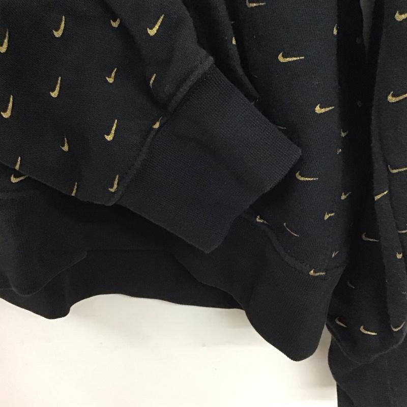 ナイキ NIKE パーカー 長袖 cj5406-010 フリーススウッシュAOPプルオーバーフーディ スウェット M ロゴ、文字 黒 / ブラック /  メンズ USED 古着 中古 10142571