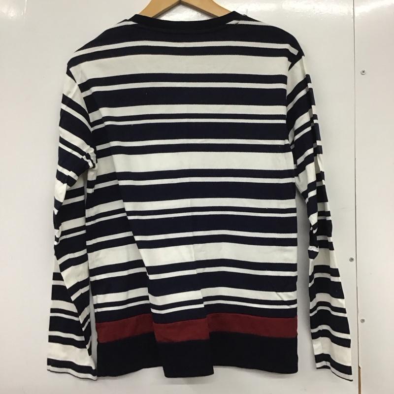 ブラックレーベルクレストブリッジ BLACK LABEL CRESTBRIDGE カットソー 長袖 長袖カットソー ボーダープリントカットソー クルーネック M ボーダー柄 白 / ホワイト / X 紺 / ネイビー /  メンズ USED 古着 中古 10132301