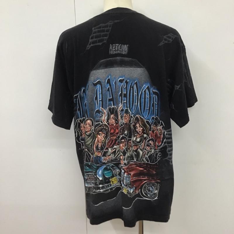 古着 USED Tシャツ 半袖 半袖カットソー プリントTシャツ クルーネックカットソー murina 90s XL プリント 黒 / ブラック /  メンズ USED 古着 中古 10116375