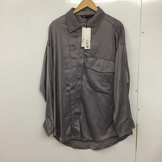 ザラ ZARA シャツ、ブラウス 長袖 5427/800/811 L 無地 灰 / グレー /  レディース USED 古着 中古 10133389