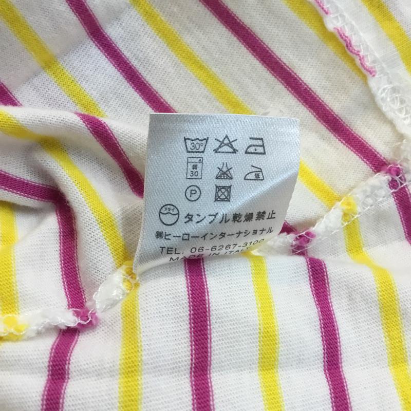 フランクリンマーシャル FRANKLIN&MARSHALL ポロシャツ 半袖 ロゴ ボーダー S ボーダー柄 X ロゴ、文字 黄 / イエロー / X 白 / ホワイト / X 桃 / ピンク / X 紫 / パープル /  レディース USED 古着 中古 10049146
