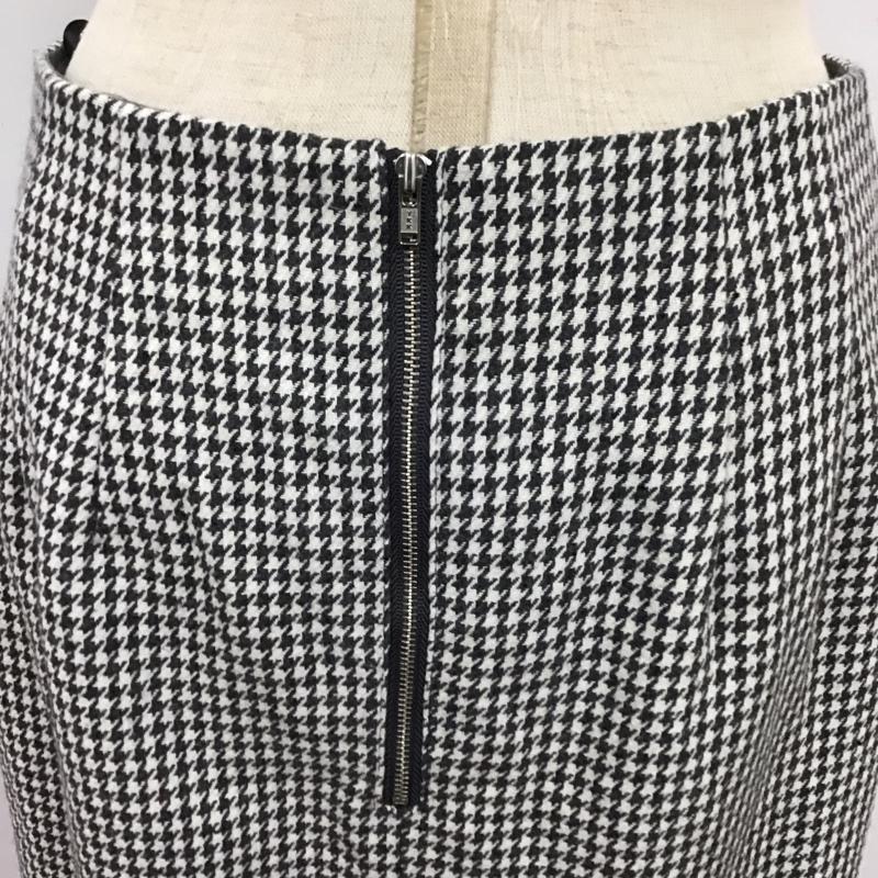 ナチュラルビューティーベーシック NATURAL BEAUTY BASIC スカート ロングスカート 017-9220011 スリット タイトスカート L 千鳥格子 灰 / グレー / X アイボリー / アイボリー /  レディース USED 古着 中古 10118834