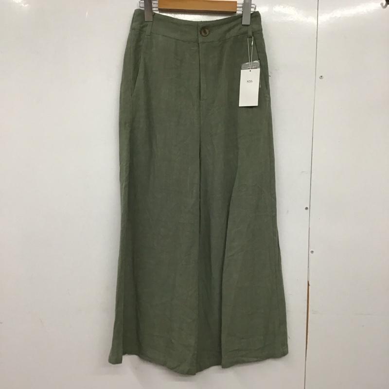 アズールバイマウジー AZUL BY MOUSSY パンツ スラックス 250DSM31-088C RAYON LINEN WIDE PANTS タグ付 M 無地 カーキ / カーキ /  レディース USED 古着 中古 10151028