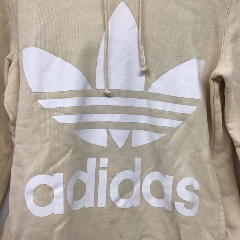 アディダス adidas パーカー 長袖 CE2414 ビッグロゴパーカー ロゴ、文字 X プリント ベージュ / ベージュ /  レディース USED 古着 中古 10141719