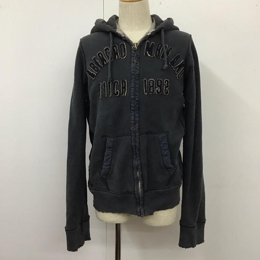 アバクロンビーアンドフィッチ ABERCROMBIE&FITCH パーカー 長袖 長袖パーカー フード付きパーカー プリントスウェット トレーナー S ロゴ、文字 紺 / ネイビー /  メンズ USED 古着 中古 10109857