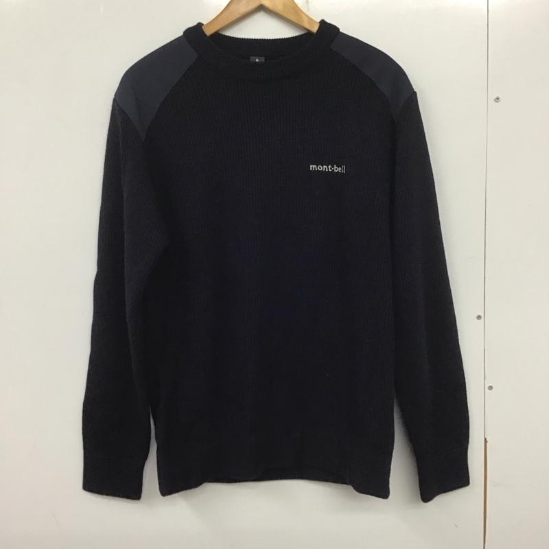 モンベル mont-bell ニット、セーター 長袖 1106637 ミッテルレギセーター 長袖ニット L ロゴ、文字 紺 / ネイビー /  メンズ USED 古着 中古 10139874