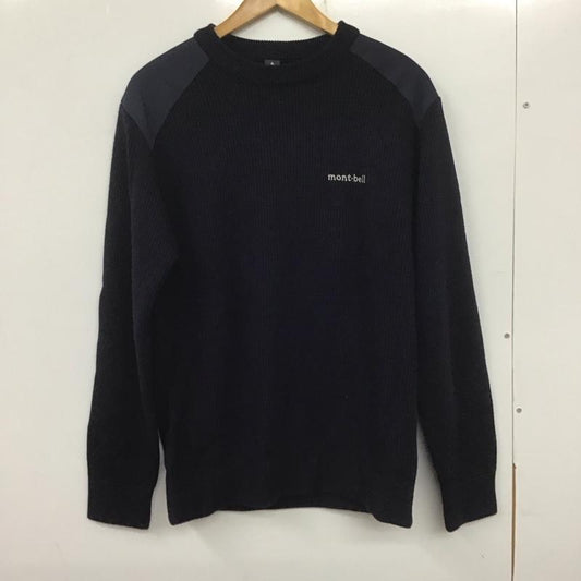 モンベル mont-bell ニット、セーター 長袖 1106637 ミッテルレギセーター 長袖ニット L ロゴ、文字 紺 / ネイビー /  メンズ USED 古着 中古 10139874