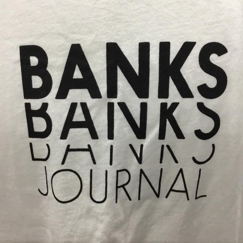 バンクスジャーナル BANKS JOURNAL Tシャツ 半袖 半袖カットソー プリントTシャツ クルーネックカットソー L ロゴ、文字 白 / ホワイト /  メンズ USED 古着 中古 10114140
