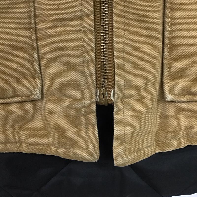 カーハート Carhartt ベスト ベスト ジップアップベスト ノースリーブカットソー アウター 80s 90s M ロゴ、文字 ベージュ / ベージュ /  メンズ USED 古着 中古 10138727