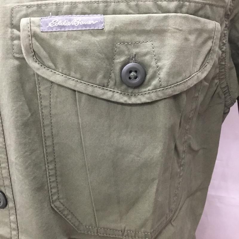 エディーバウアー Eddie Bauer シャツ、ブラウス 半袖 タグ付き ミリタリーシャツ S ロゴ、文字 カーキ / カーキ /  メンズ USED 古着 中古 10112869