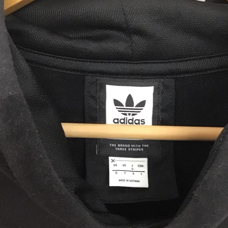 アディダス adidas パーカー 長袖 EC7305 Tech Pullover Hoodie Skateboarding 裏起毛 ロゴ、文字 黒 / ブラック /  メンズ USED 古着 中古 10143787