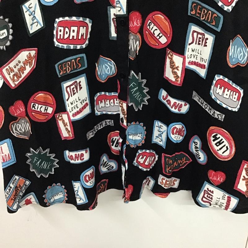 ザラ ZARA ワンピース ミニスカート M プリント 黒 / ブラック /  レディース USED 古着 中古 10142925