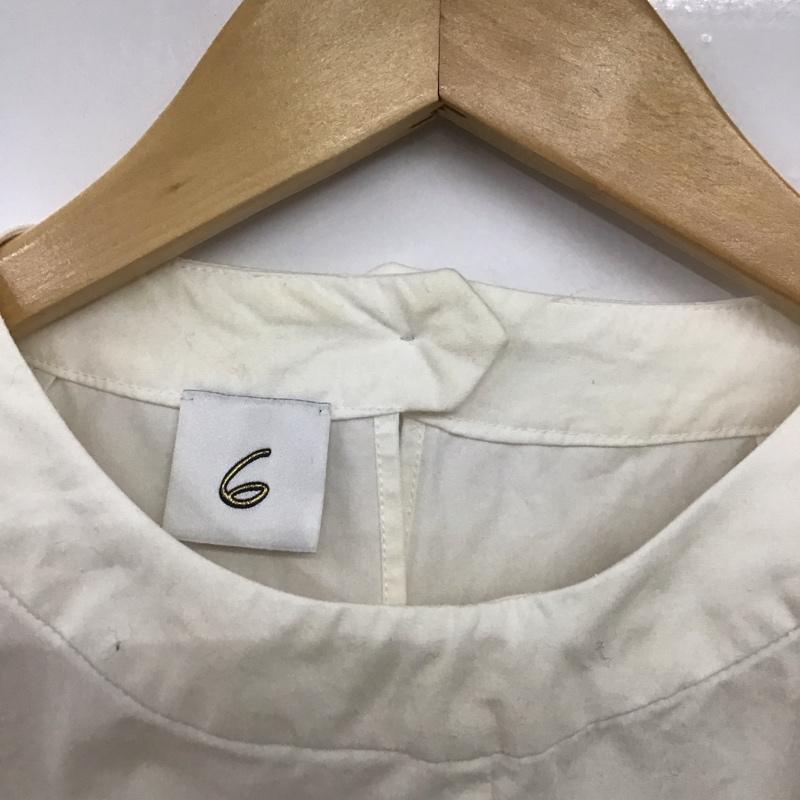 ロク ビューティアンドユース 6BEAUTY&YOUTH カットソー 長袖 8621-299-0090 COTTON FLARE SLEEVE BLOUSE 38 無地 白 / ホワイト /  レディース USED 古着 中古 10148610
