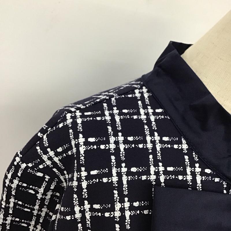 古着 USED ワンピース ロングスカート KAIMILAN 長袖 リボンタイ タグ付き 8 チェック 白 / ホワイト / X 紺 / ネイビー /  レディース USED 古着 中古 10115487