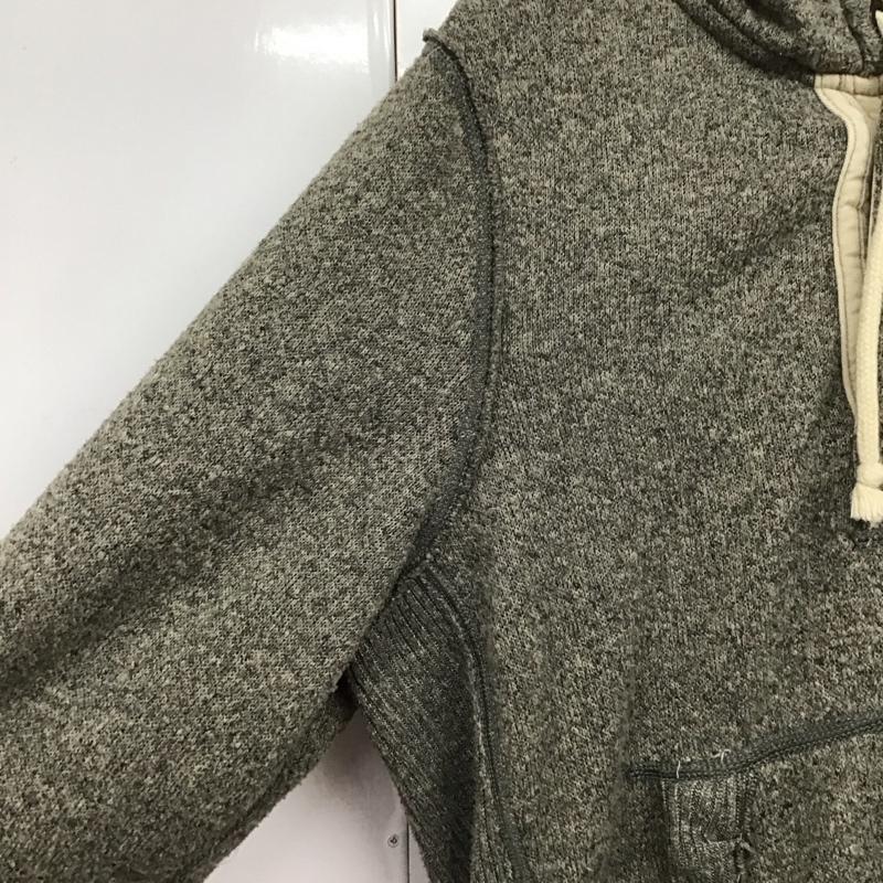 アバクロンビーアンドフィッチ ABERCROMBIE&FITCH パーカー 長袖 長袖パーカー プルオーバーパーカー ヘンリーネック M ロゴ、文字 灰 / グレー /  メンズ USED 古着 中古 10131987