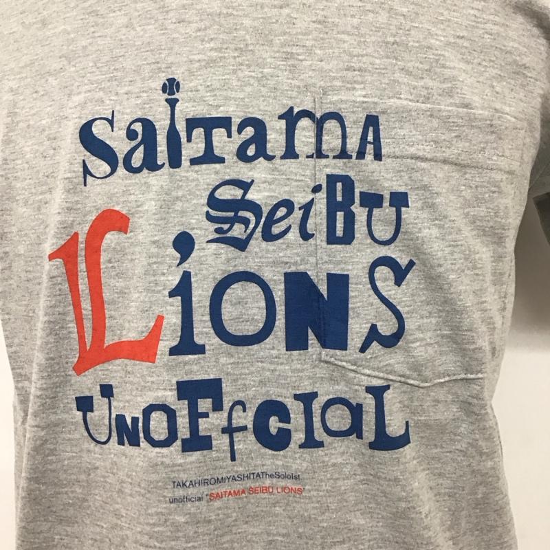 タカヒロ ミヤシタ ザ ソロイスト TAKAHIRO MIYASHITA The SoloIst. Tシャツ 半袖 埼玉 西部ライオンズ M プリント X ロゴ、文字 灰 / グレー /  メンズ USED 古着 中古 10111986