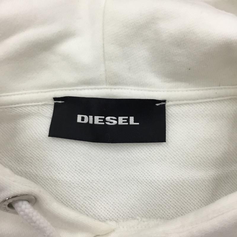 ディーゼル DIESEL パーカー 長袖 長袖パーカー フード付きパーカー プリントスウェット トレーナー プリント 白 / ホワイト /  メンズ USED 古着 中古 10122328