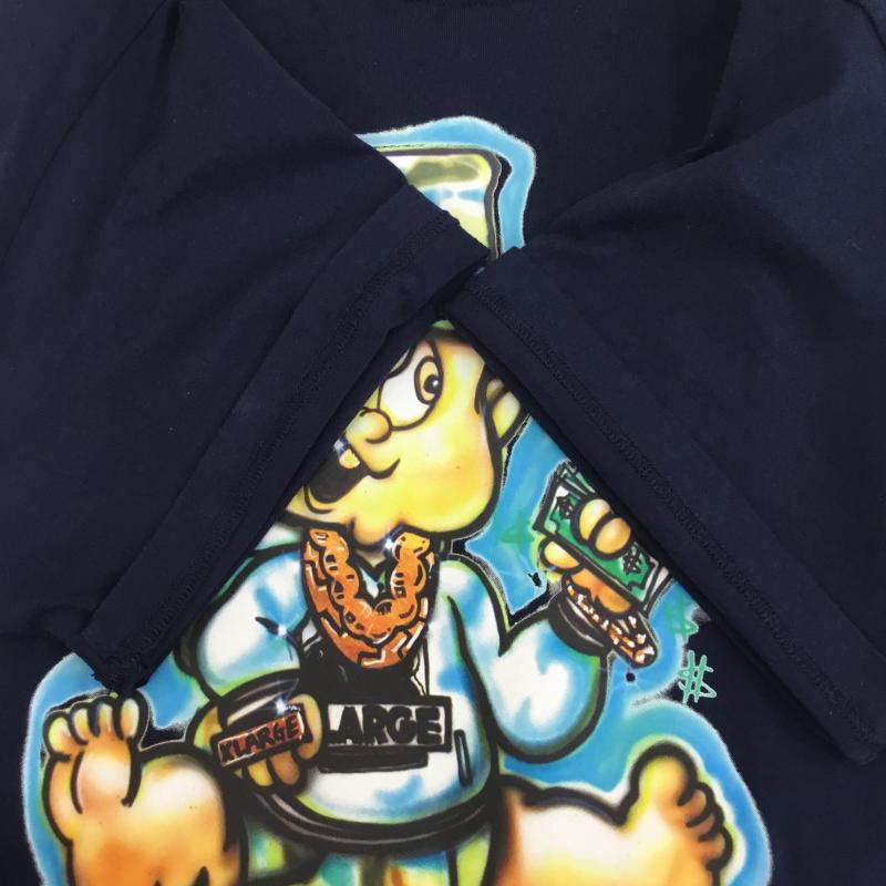 エクストララージ XLARGE Tシャツ 半袖 XLARGE×SHIRT KING PHADE XLARGE×SHIRT KING S/S TEE M プリント 紺 / ネイビー /  メンズ USED 古着 中古 10134507