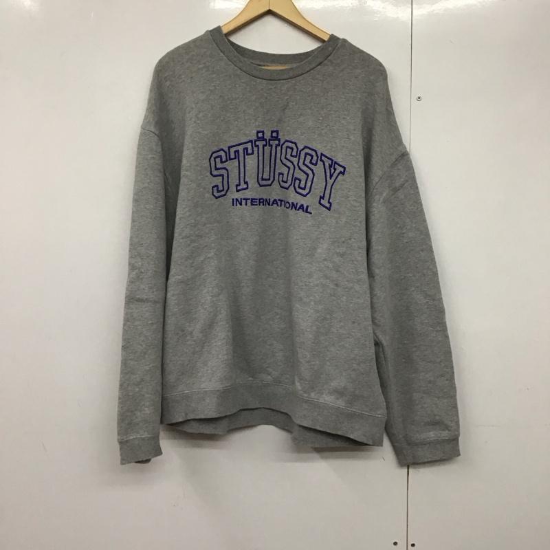 ステューシー STUSSY トレーナー 長袖 L 無地 X ロゴ、文字 灰 / グレー /  メンズ USED 古着 中古 10142155
