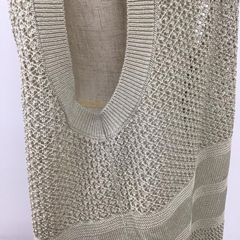 アメリカンホリック AMERICAN HOLIC ベスト ベスト HA26L2X0500 Vネック透かし編みニットベスト ロング丈 L 無地 ベージュ / ベージュ /  レディース USED 古着 中古 10109467